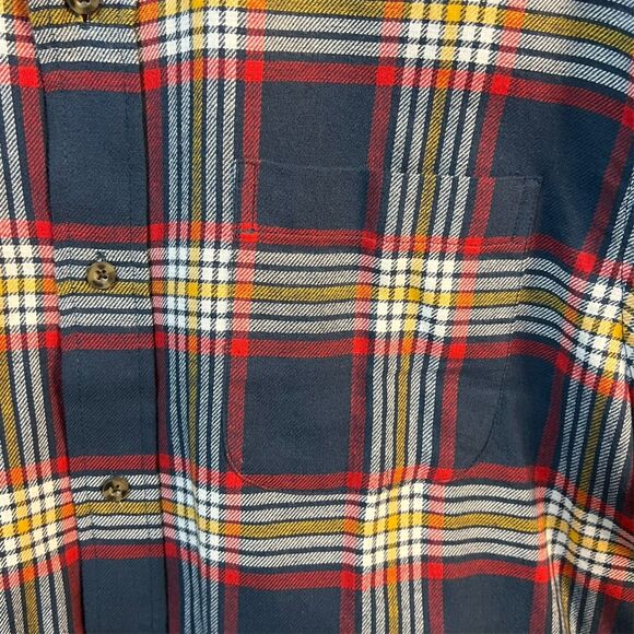 Saddlebred Tartan Flannel Casual Button Up Shirt Mens Size Large L Blue/Red - Picture 3 of 8